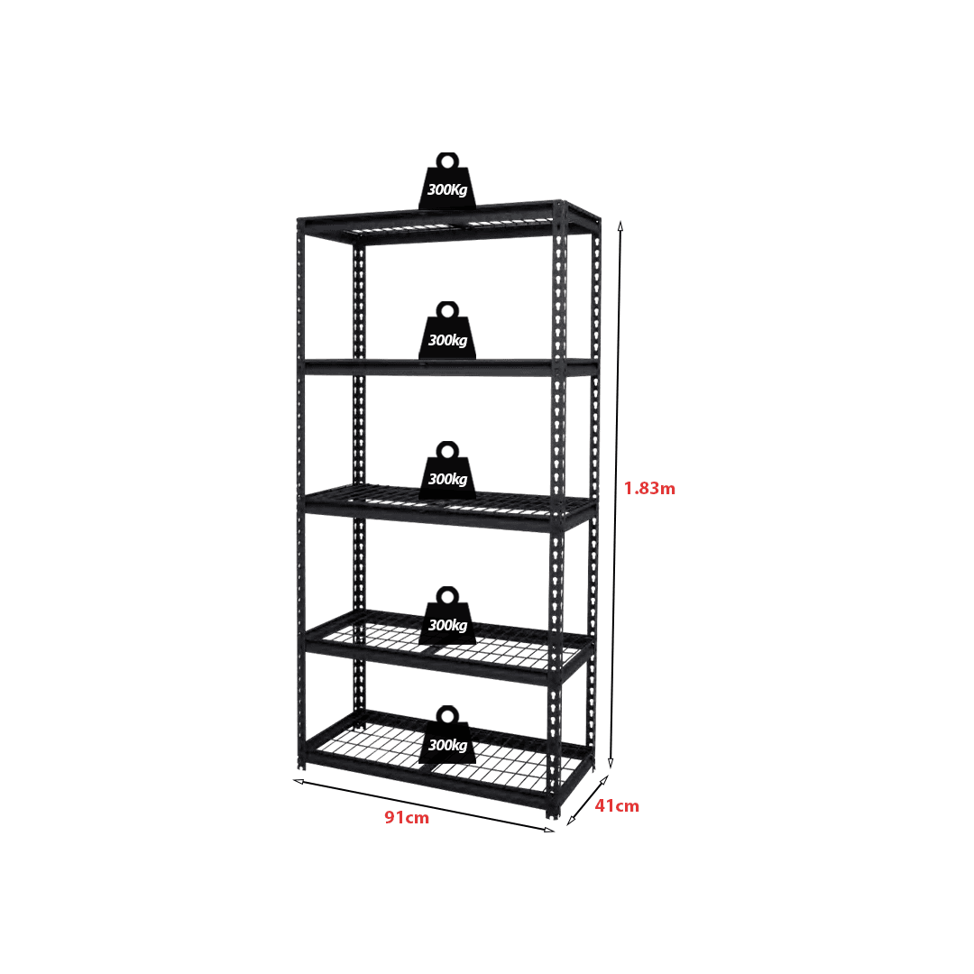 Rivet Racking 5 Wire Shelves 183x91x41cm