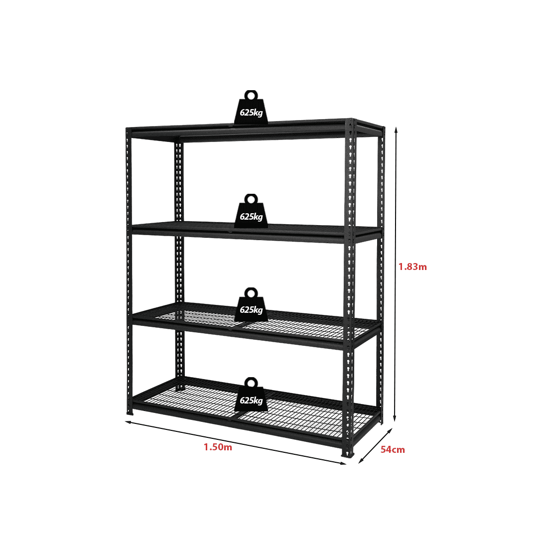 Large Heavy-Duty Metal Shelving Unit – Boltless Assembly (150x183x54 cm)