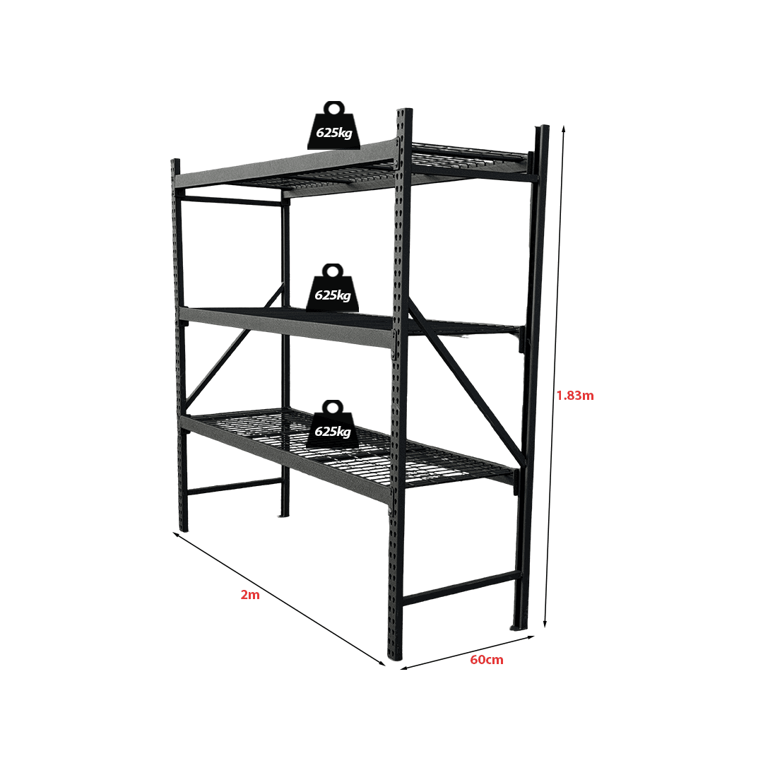 Large Heavy-Duty Metal Shelving Unit – Boltless Assembly (200x183x60 cm)