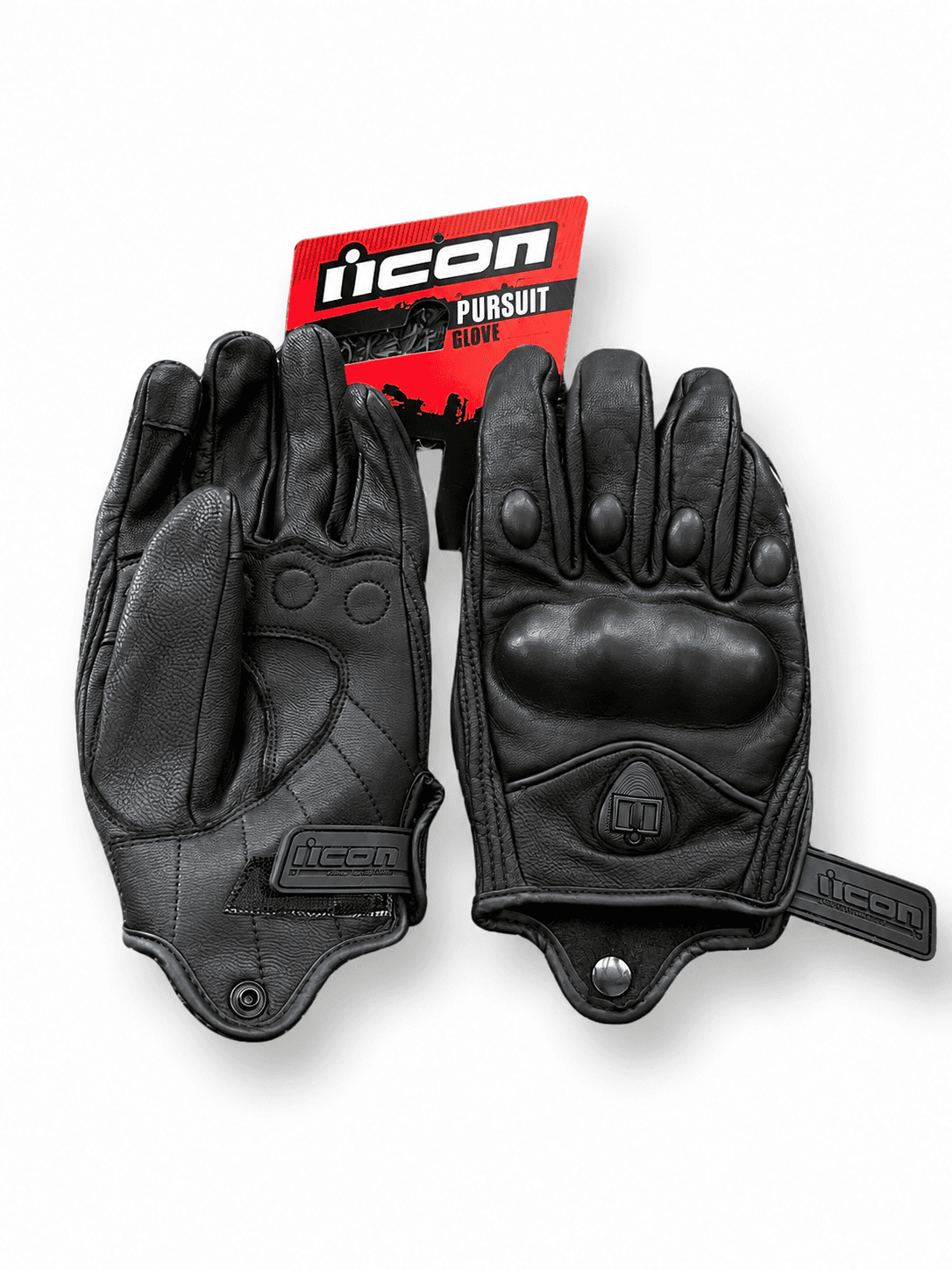 Motorcycle Gloves, Leather, Icon, XL